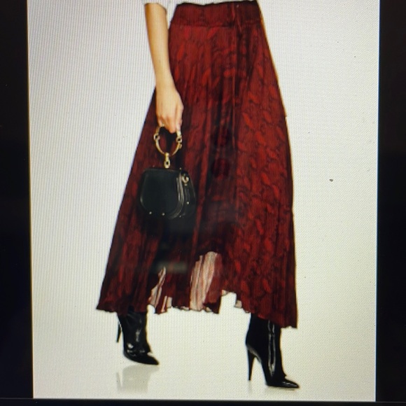 A.L.C. Maya snake print Bordeaux midi skirt (burgundy & black) - Picture 7 of 17